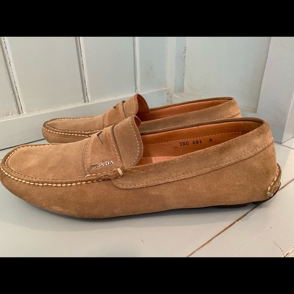 Mens Suede Prada Driving Loafers 